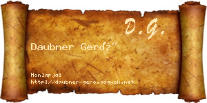 Daubner Gerő névjegykártya